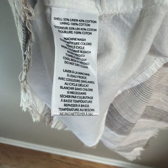 BeachLunchLounge S Women's Linen/Cotton Blend Striped Boho Short Sleeve Dress - Picture 8 of 8